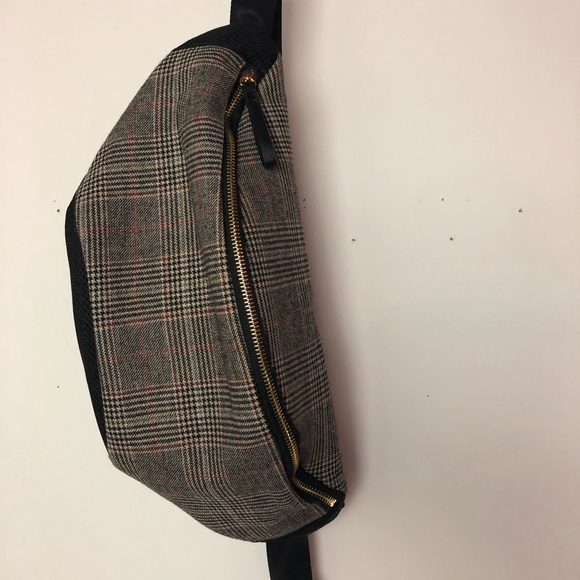 Boo-Hoo Wool Check Bumbag - Picture 1 of 4